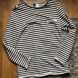 Men's small black and white striped sweater